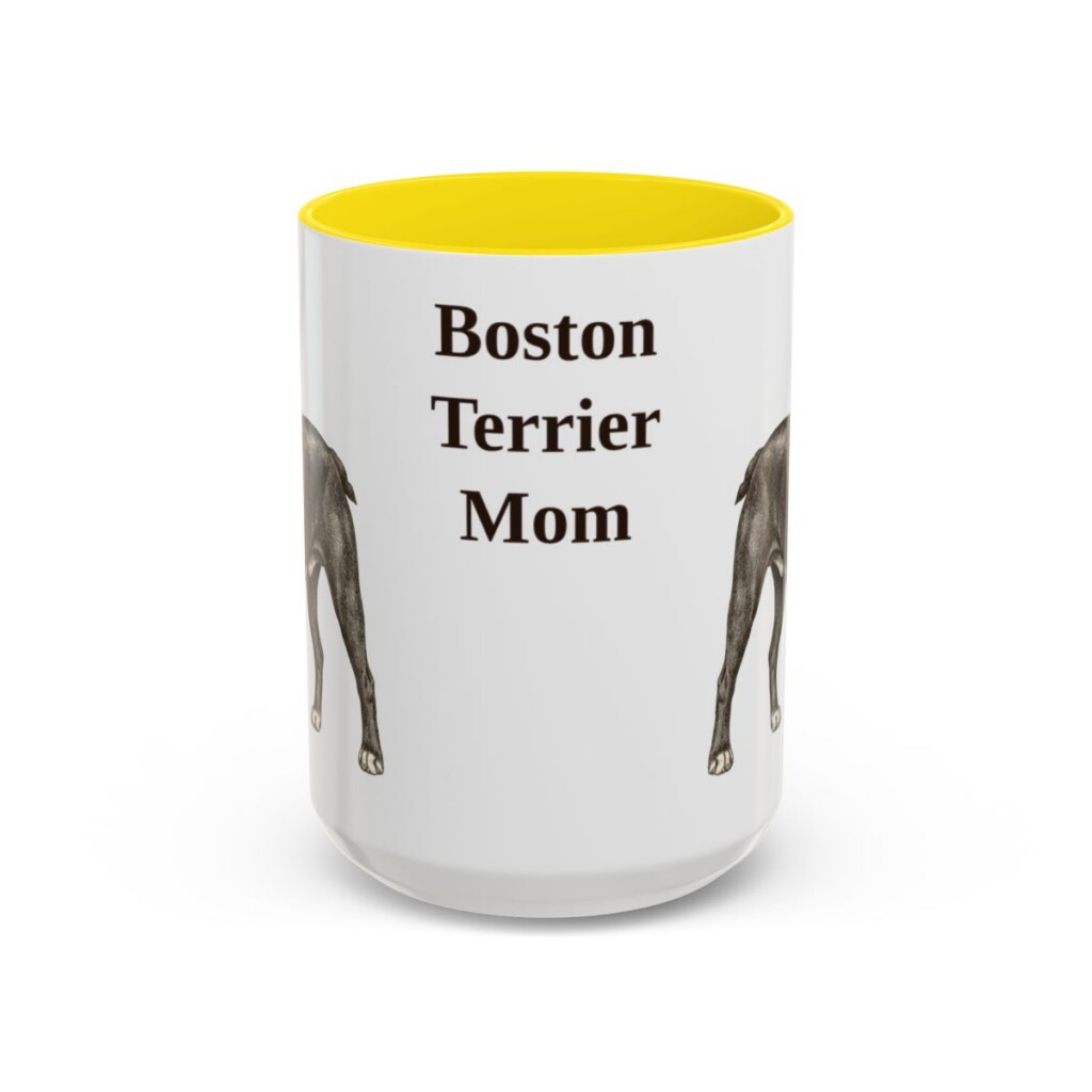 15oz boston terrier mug, Yellow