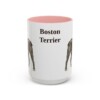 15oz Boston Terrier Mug, Pink, front view