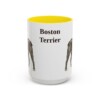 15oz Boston Terrier Mug, Yellow, front view