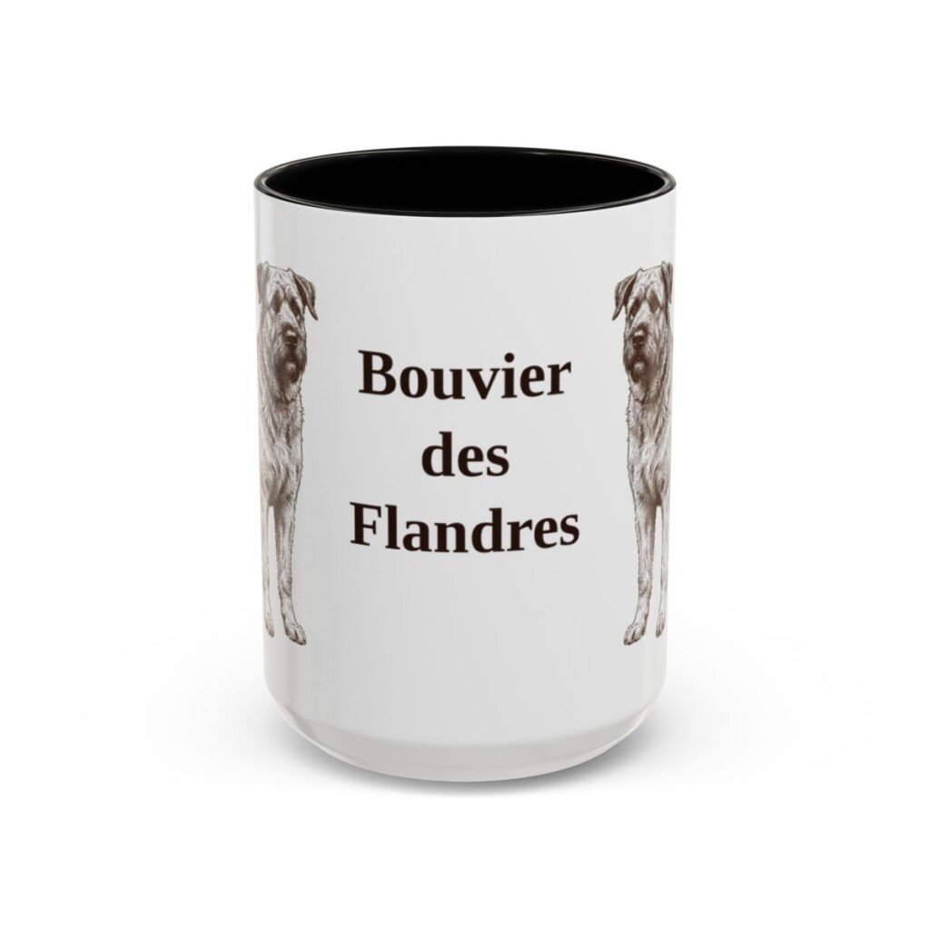 15oz Bouvier des Flandres Mug, Black, front view