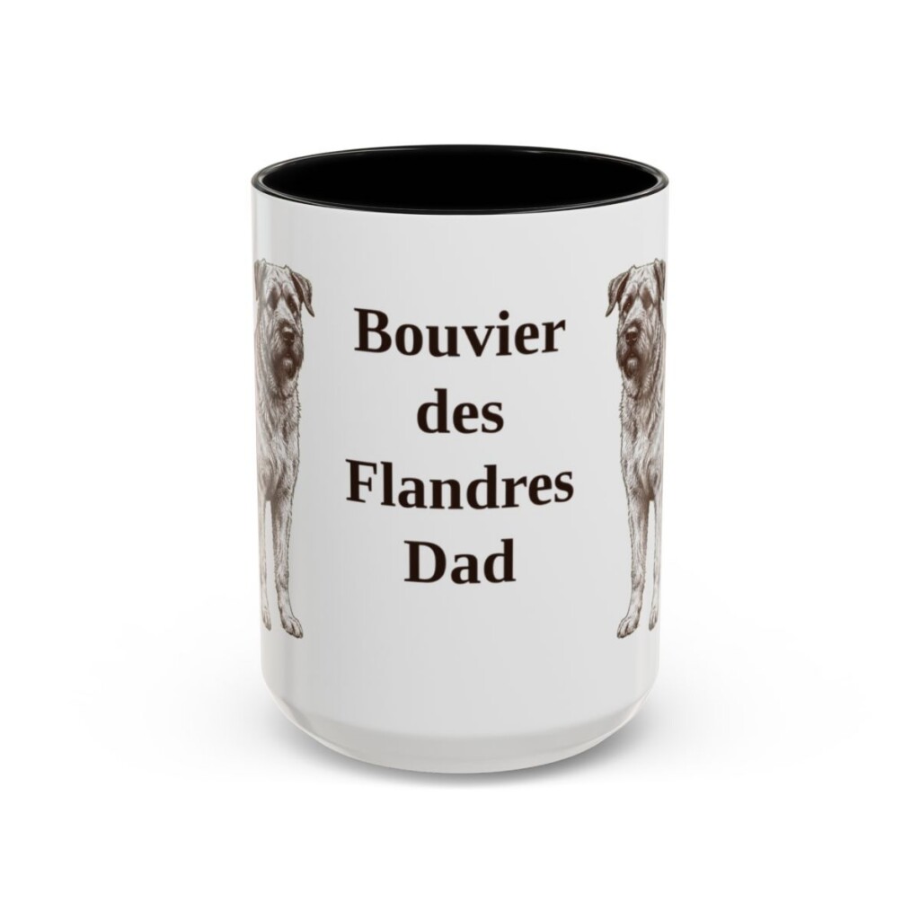 15oz-bouvier-des-flandres-mug-dad-black-front 15oz Bouvier des Flandres Dog Dad Mug, Black, front view