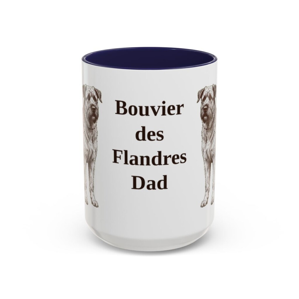15oz-bouvier-des-flandres-mug-dad-navy 15oz Bouvier des Flandres Dog Dad Mug, Navy, front view