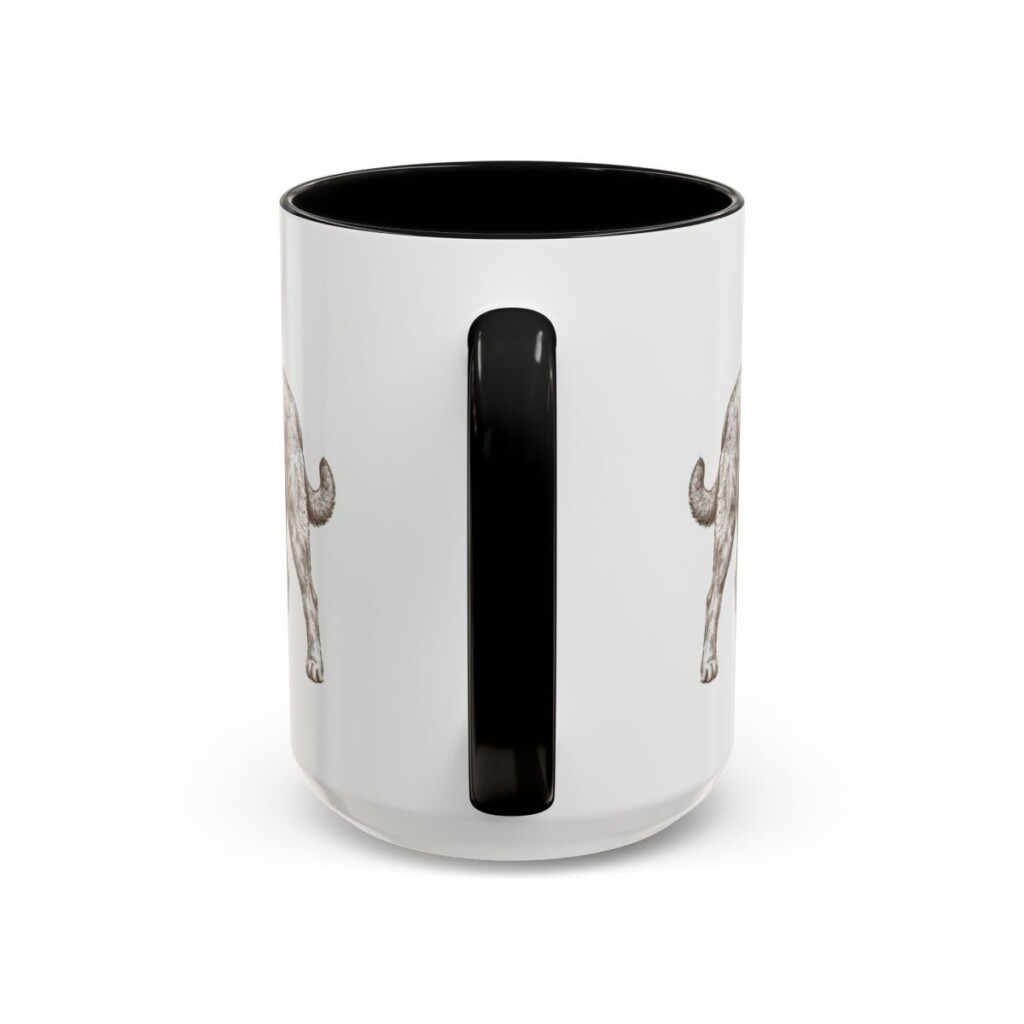 15oz Funny Bouvier des Flandres Mug, Black, back view