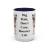 15oz Funny Bouvier des Flandres Mug, Navy, front view