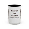 15oz Bouvier des Flandres Latin Mug, Black, front view