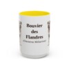15oz Bouvier des Flandres Latin Mug, Yellow, front view