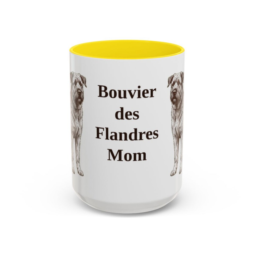 15oz bouvier des flandres mug, Yellow