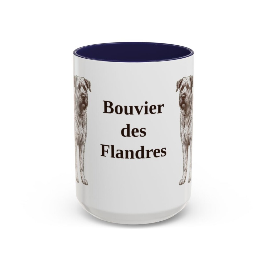 15oz Bouvier des Flandres Mug, Navy, front view