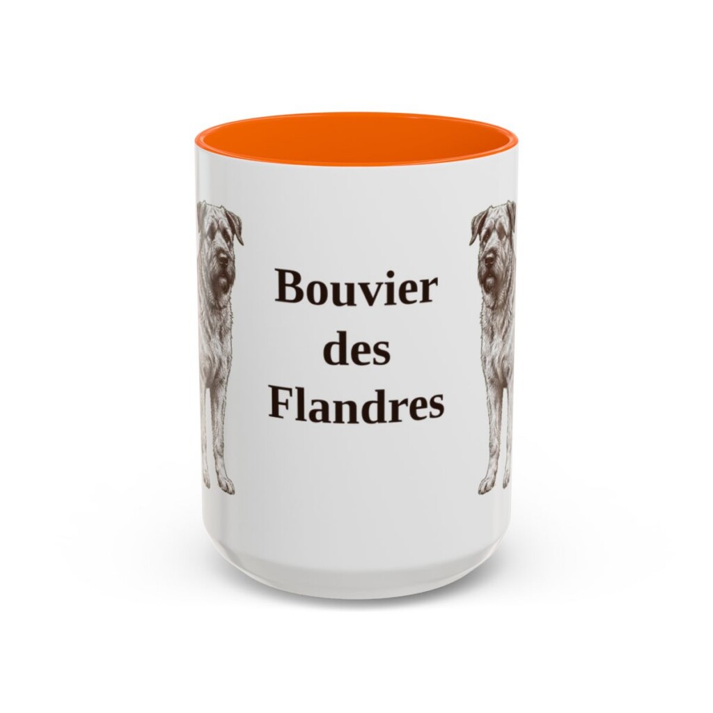 15oz Bouvier des Flandres Mug, Orange, front view
