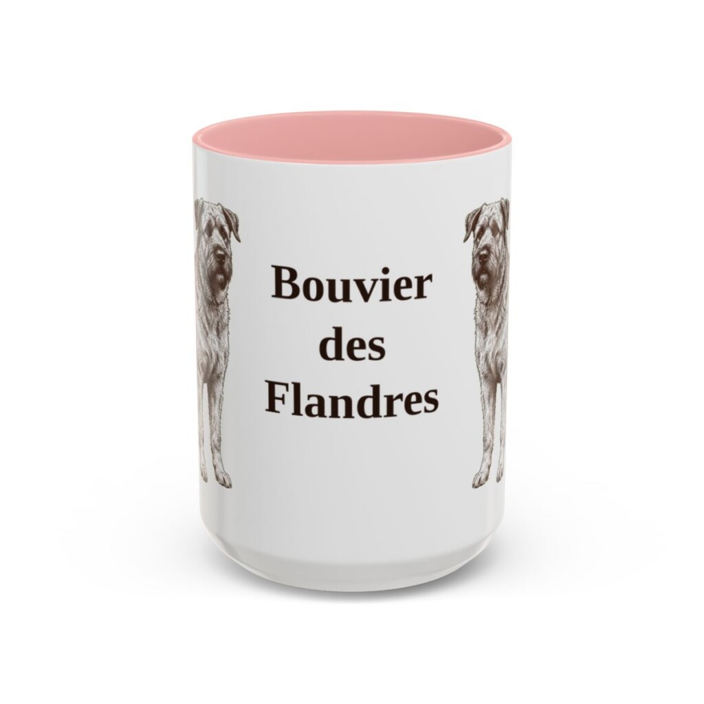15oz Bouvier des Flandres Mug, Pink, front view