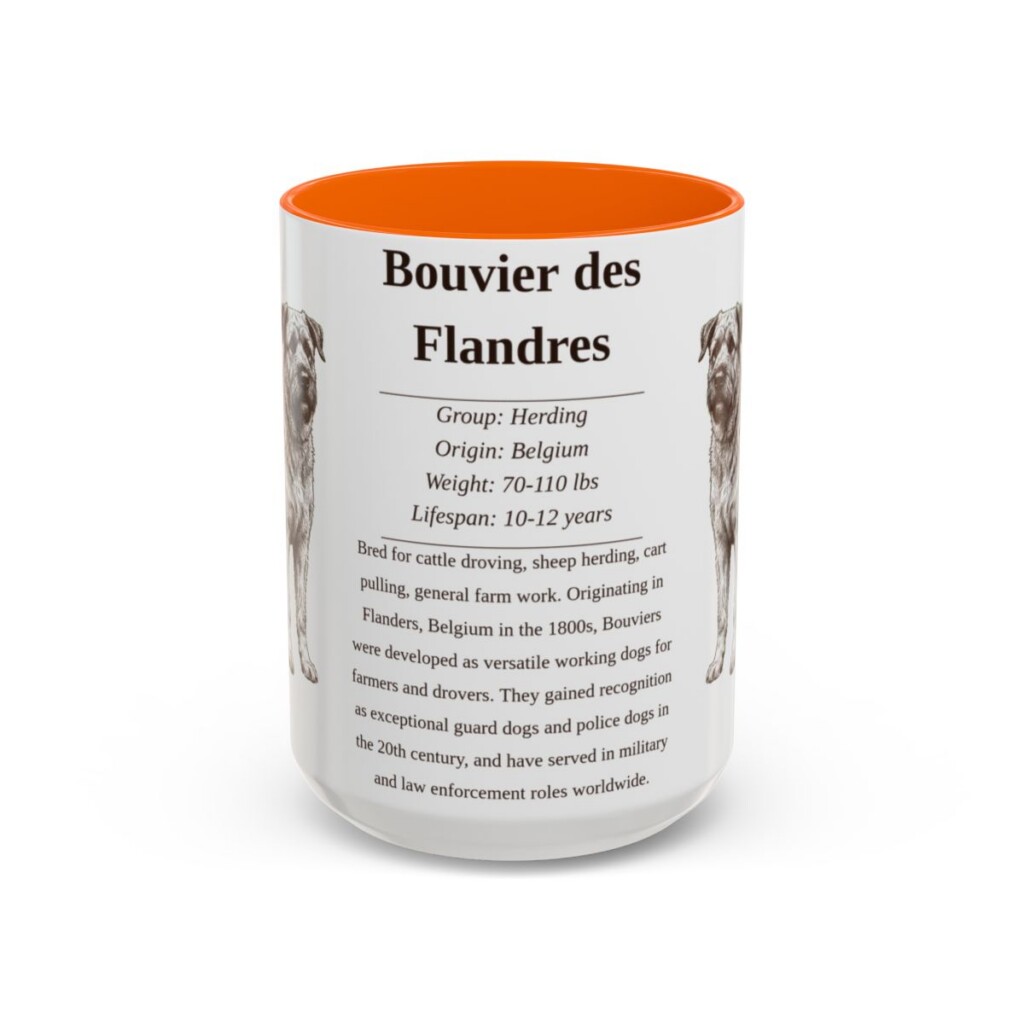 15oz bouvier des flandres mug, Orange