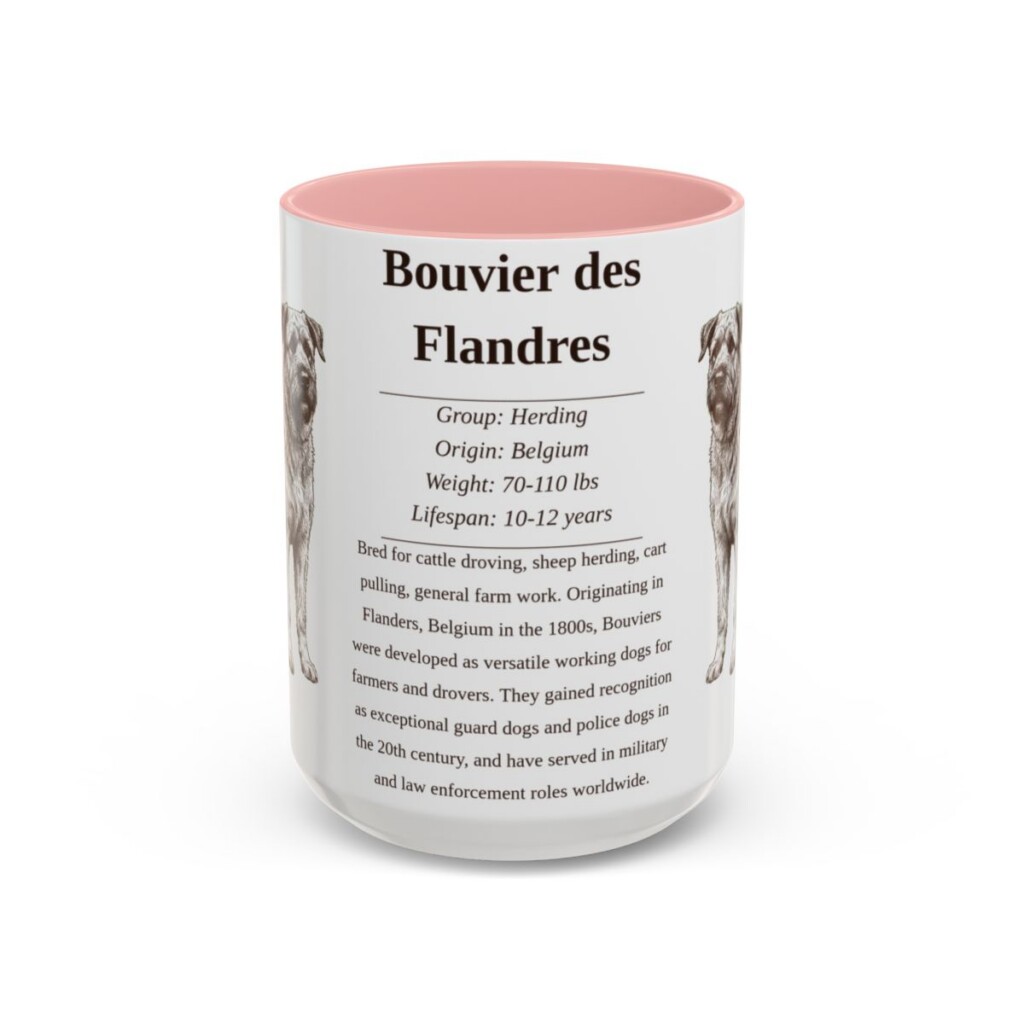 15oz bouvier des flandres mug, Pink