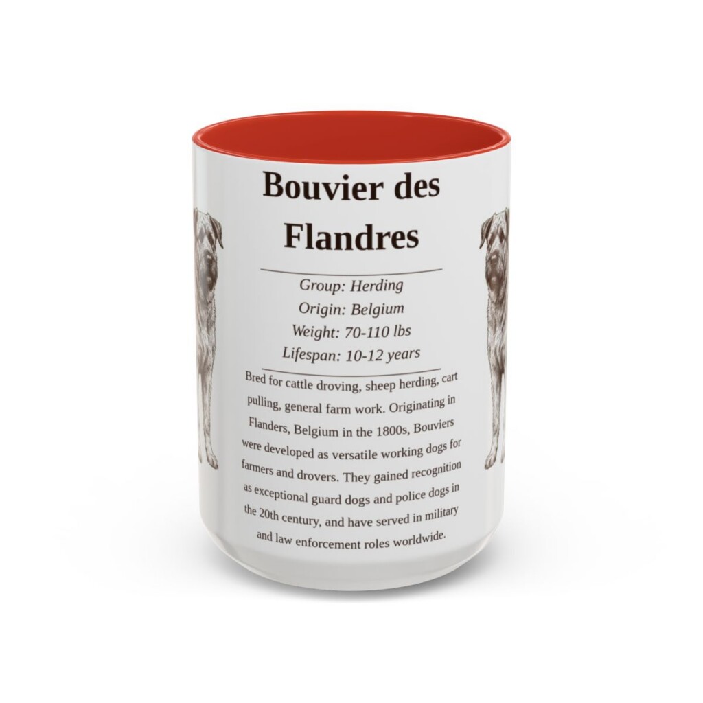 15oz bouvier des flandres mug, Red