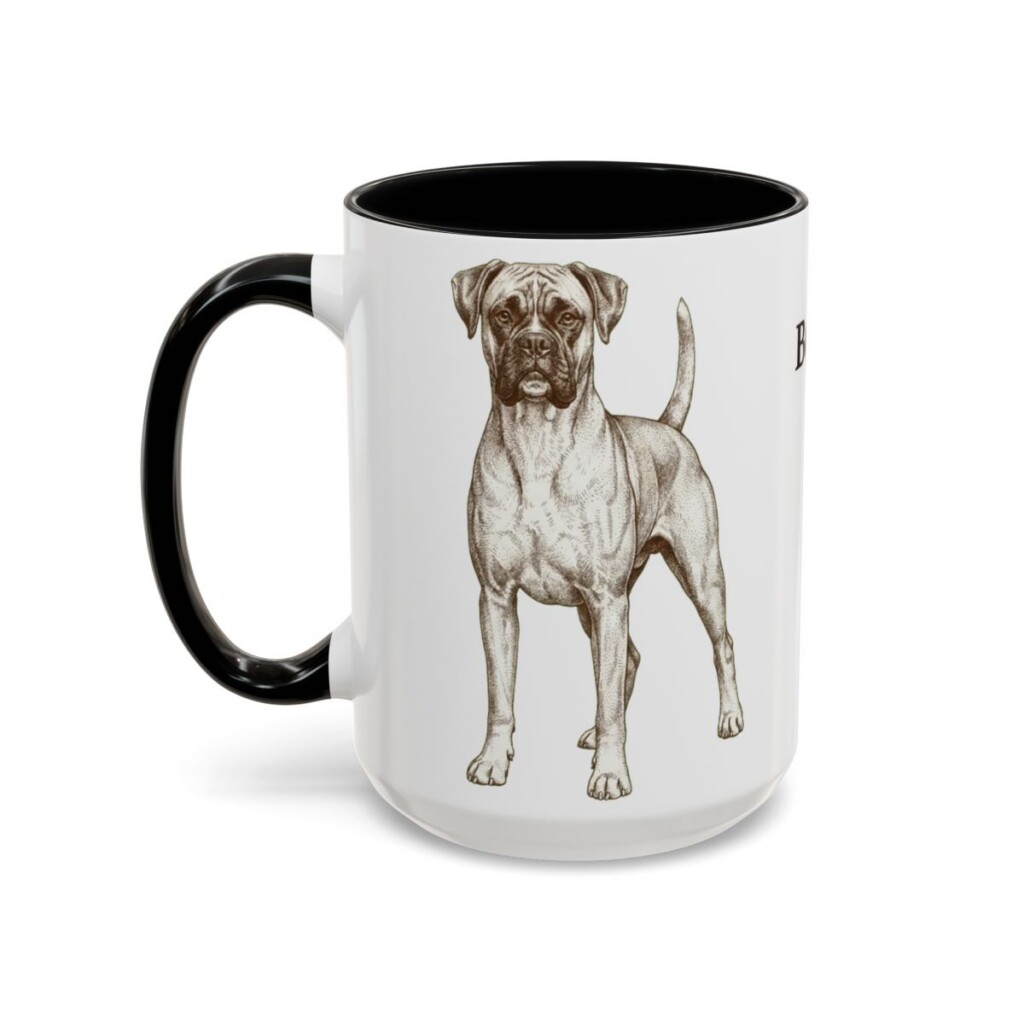 15oz Boxer Mug, Black, left side view