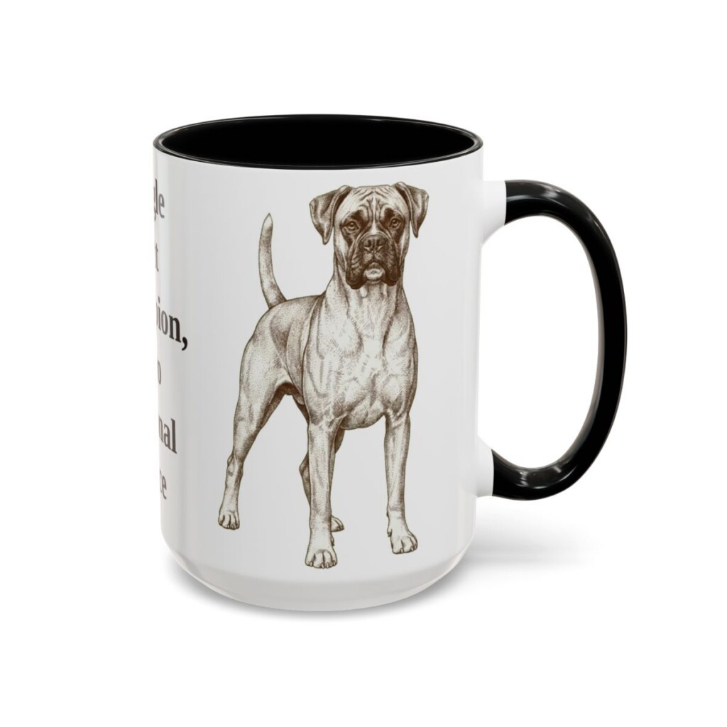 15oz Funny Boxer Mug, Black, right side view