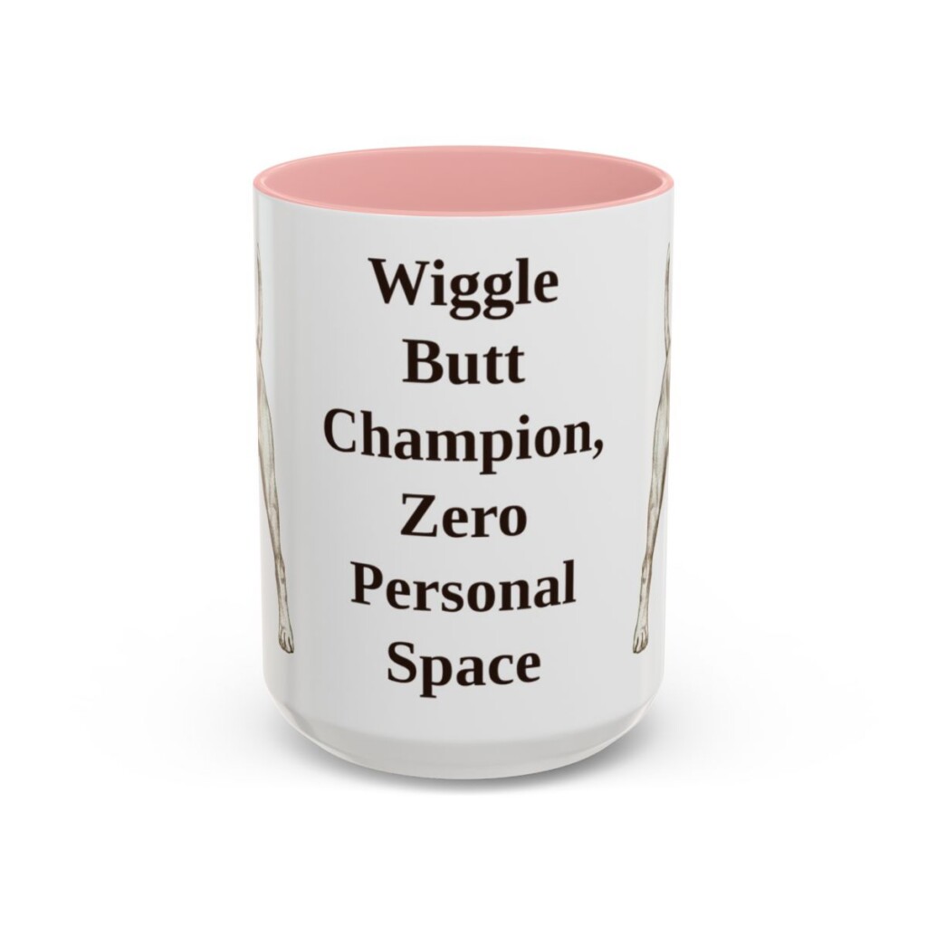 15oz Funny Boxer Mug, Pink, front view