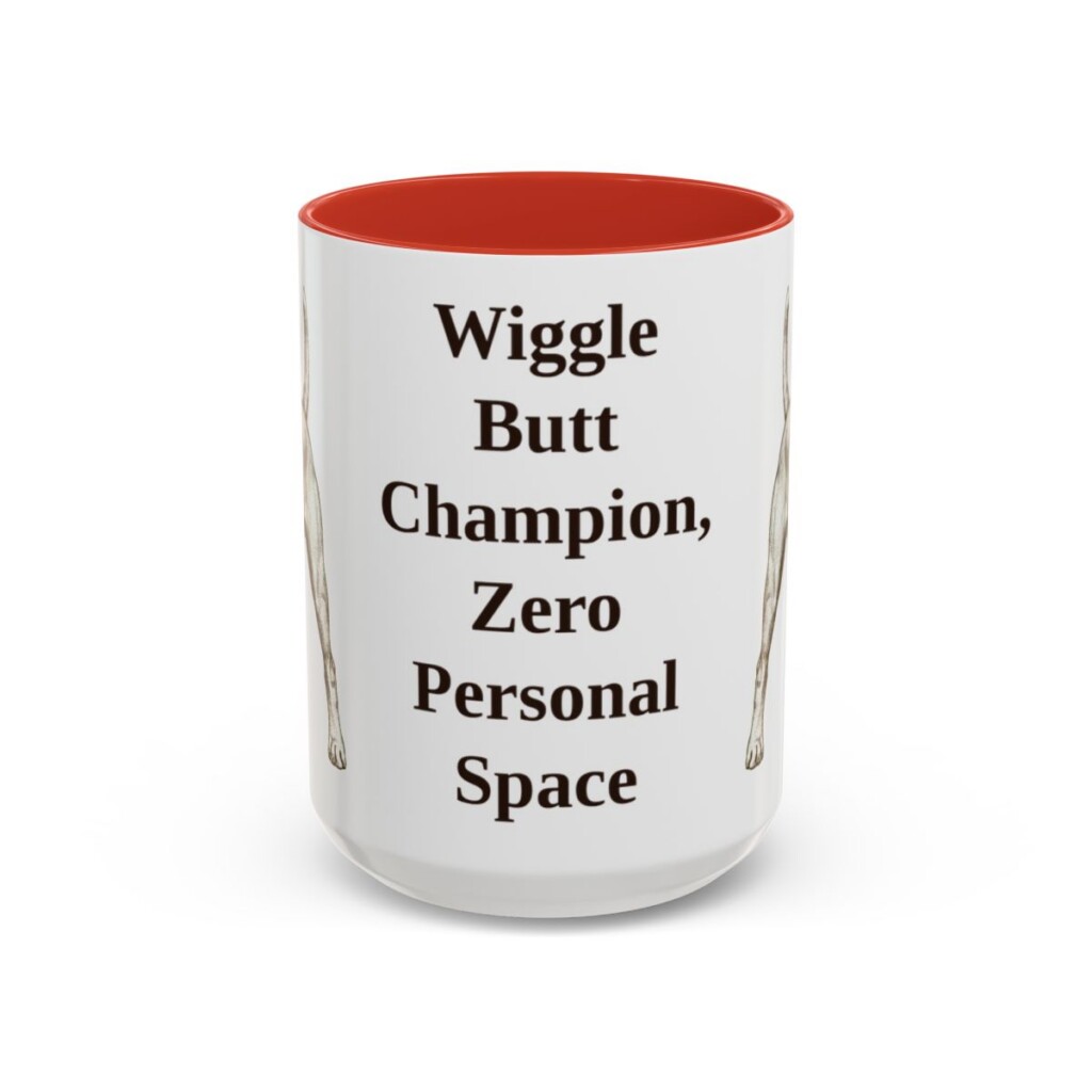15oz Funny Boxer Mug, Red, front view