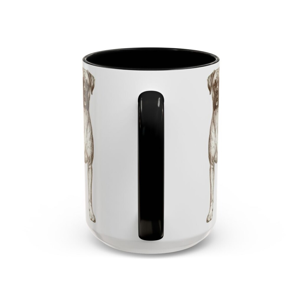 15oz Boxer Latin Mug, Black, back view