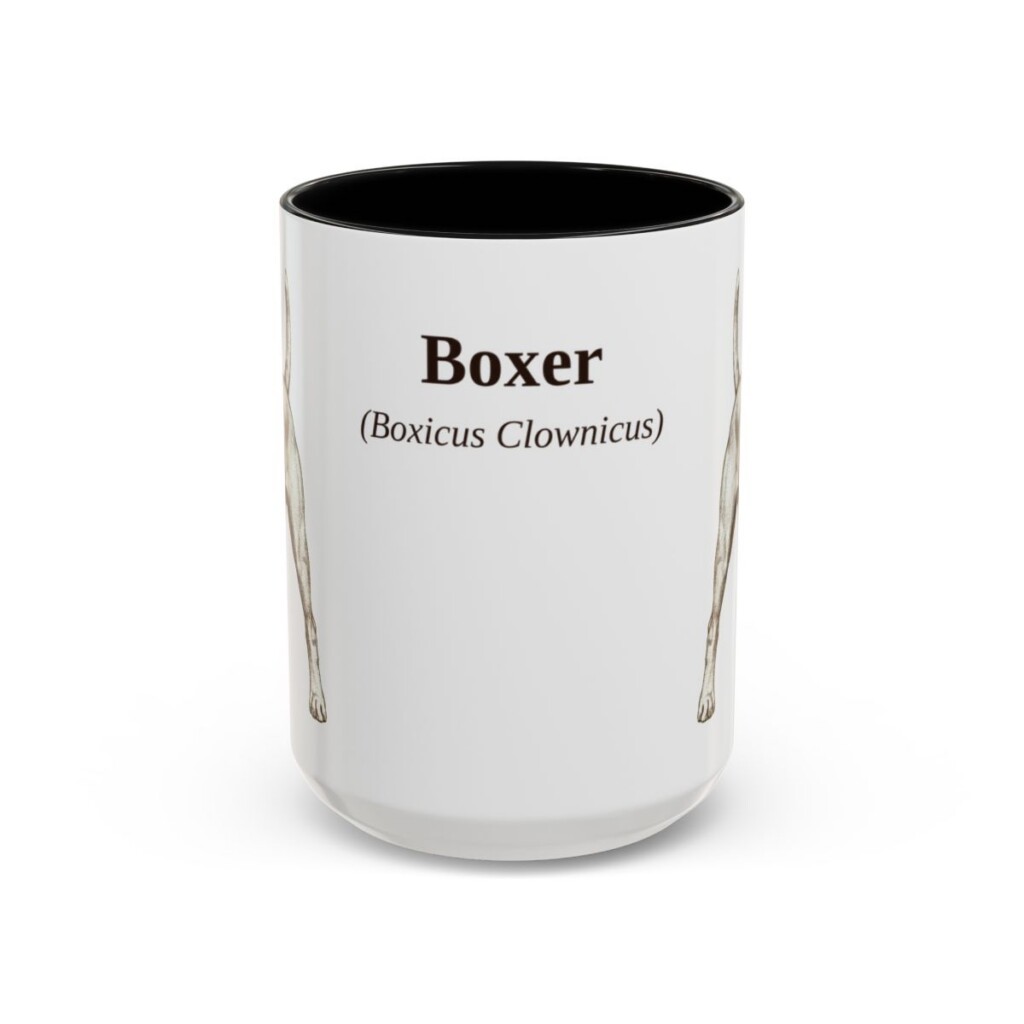 15oz Boxer Latin Mug, Black, front view