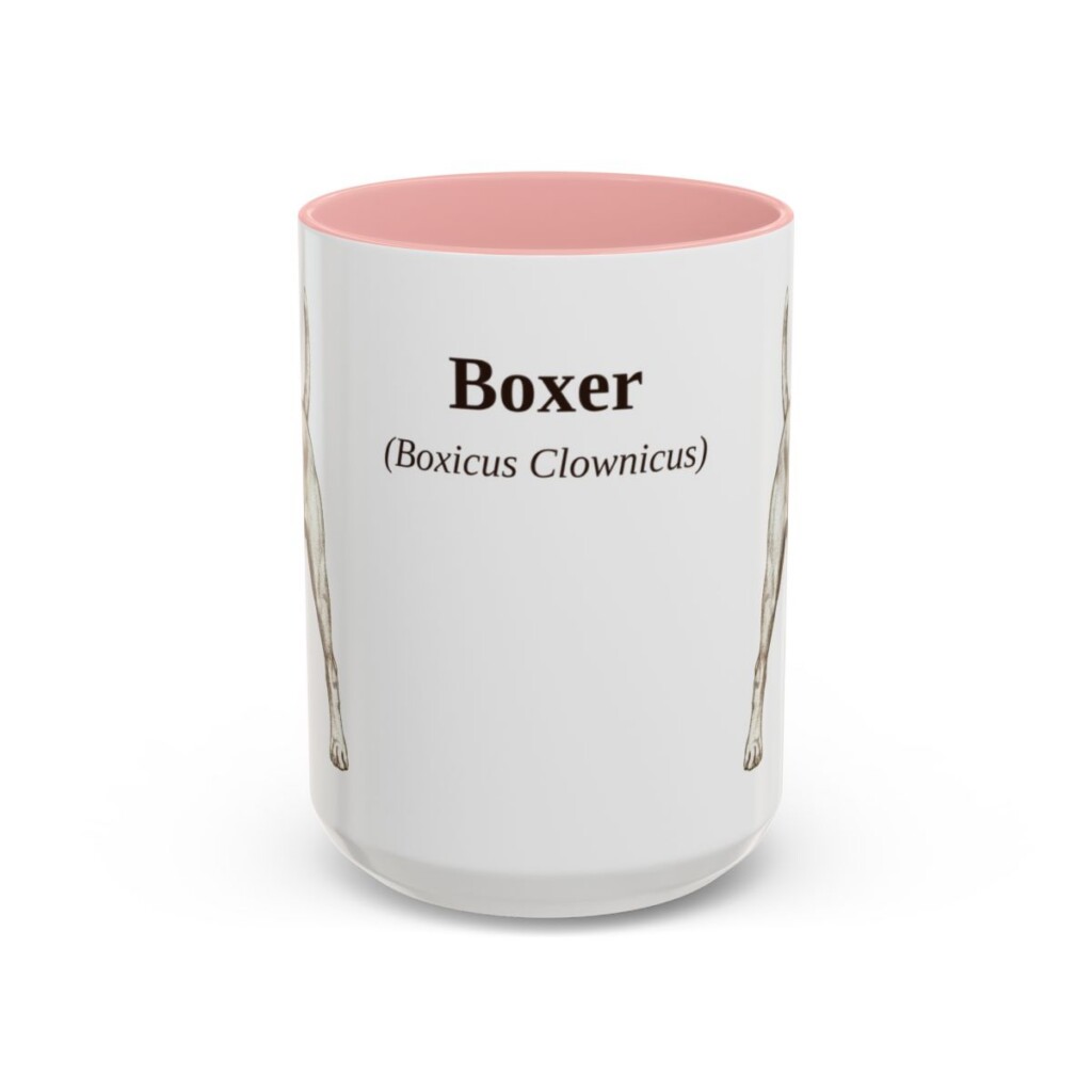 15oz Boxer Latin Mug, Pink, front view