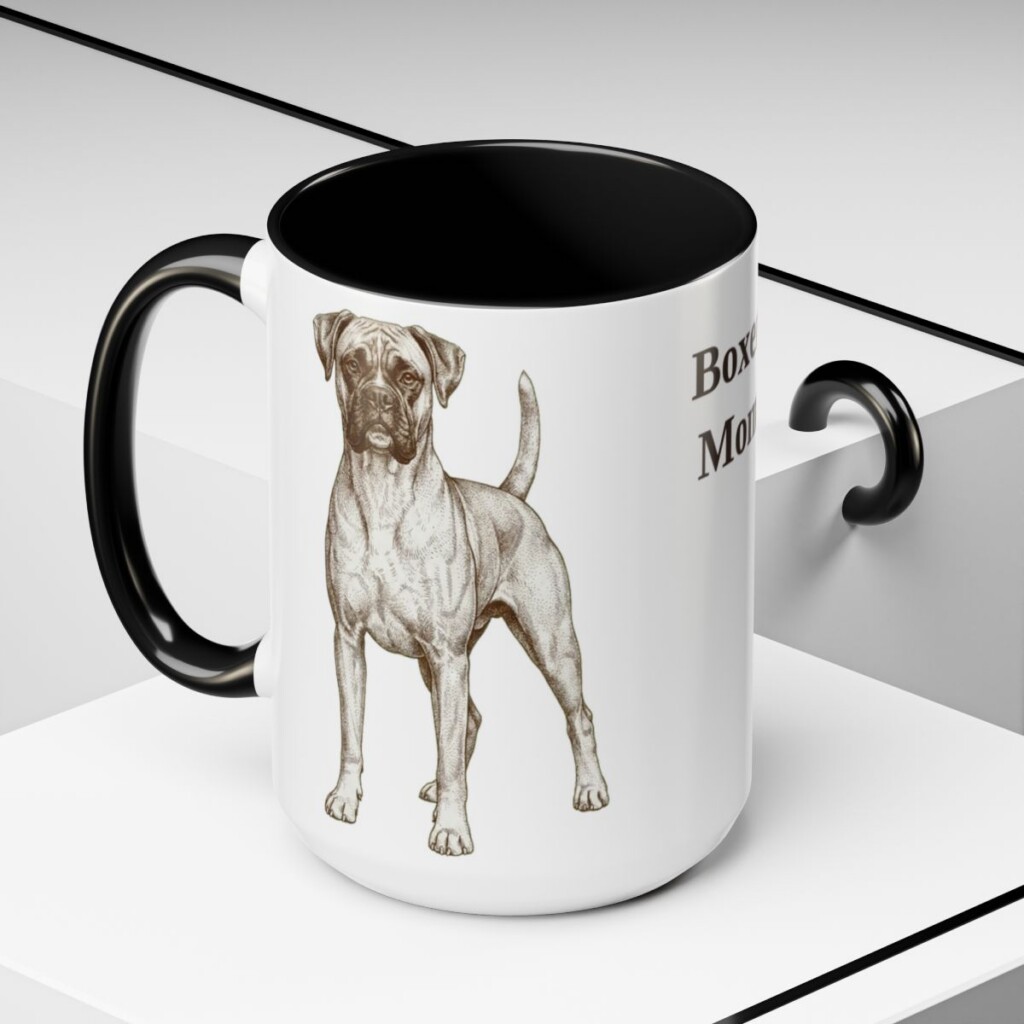 15oz boxer mug, Black