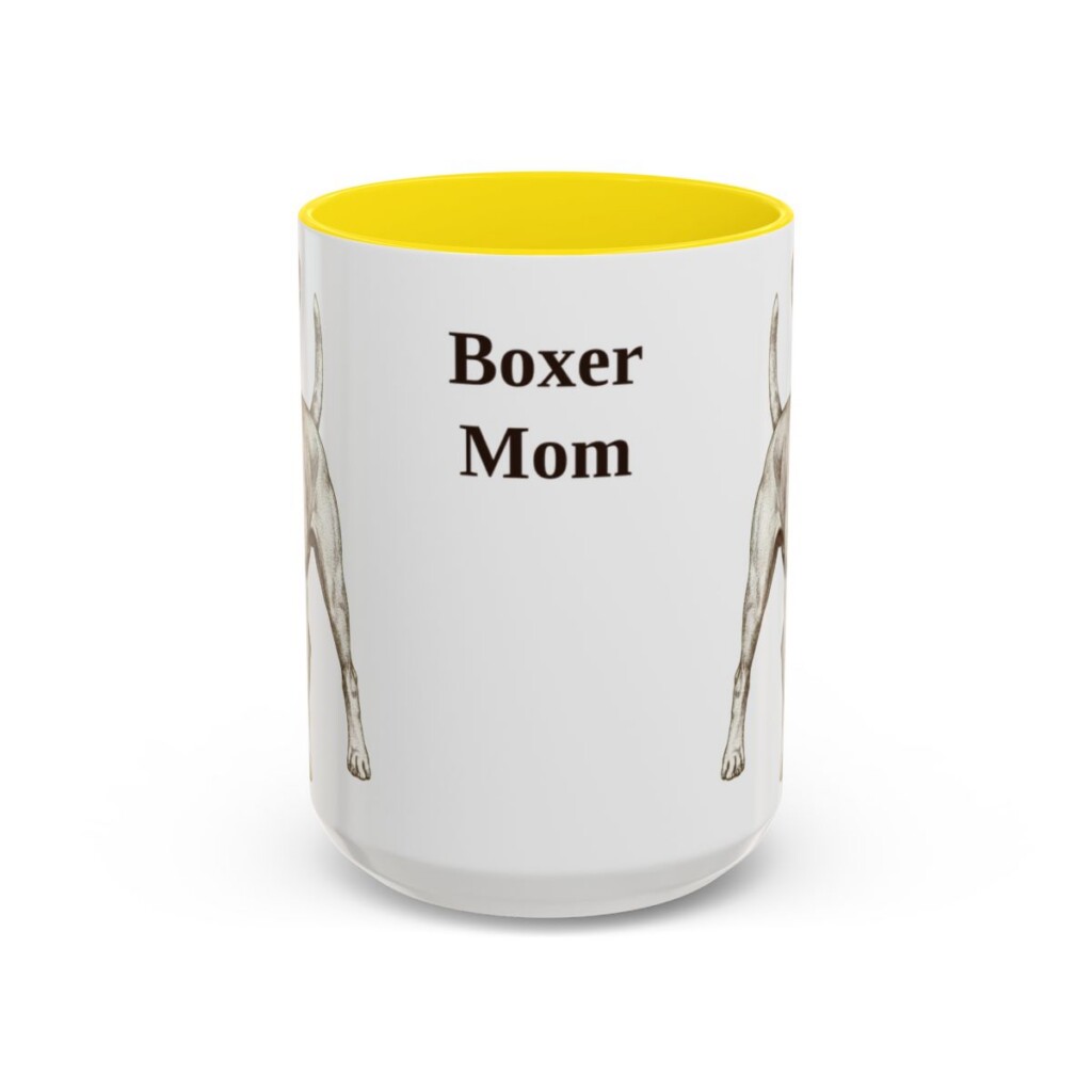 15oz boxer mug, Yellow
