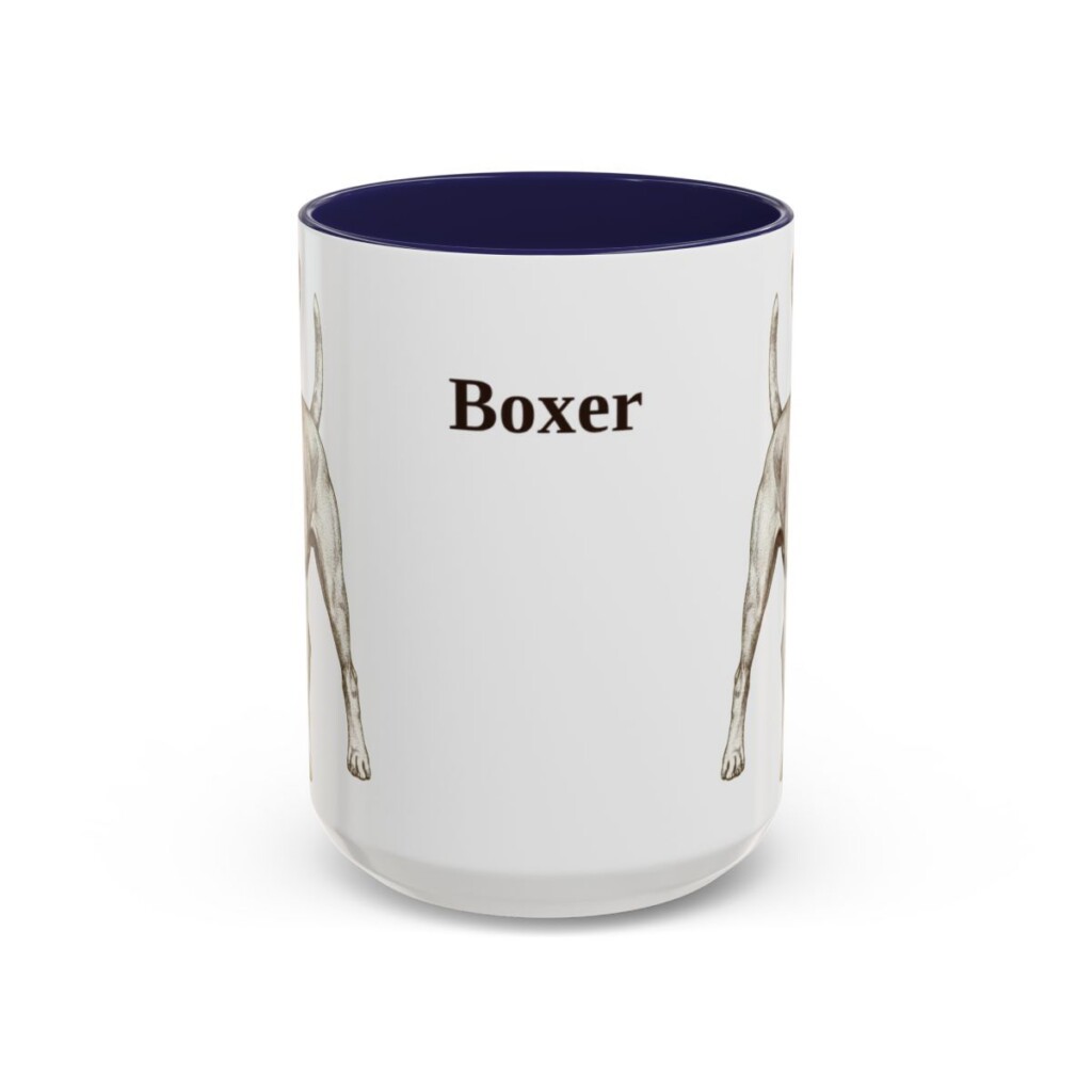 15oz Boxer Mug, Navy, front view