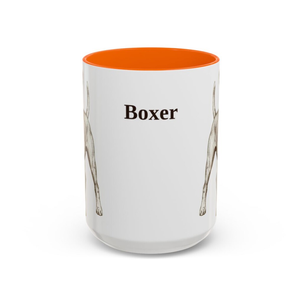 15oz Boxer Mug, Orange, front view