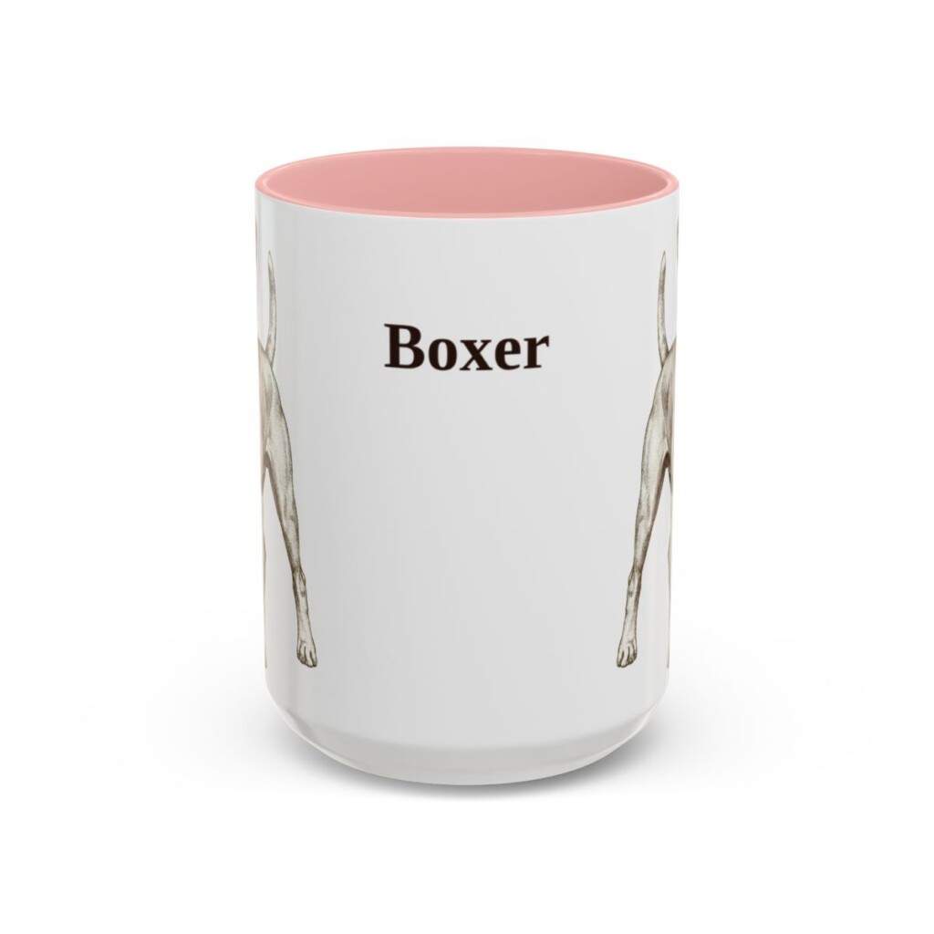 15oz Boxer Mug, Pink, front view