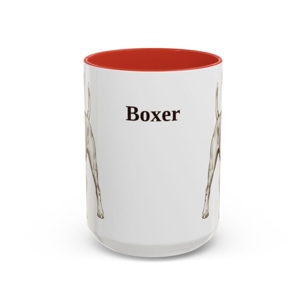 15oz Boxer Mug, Red, front view