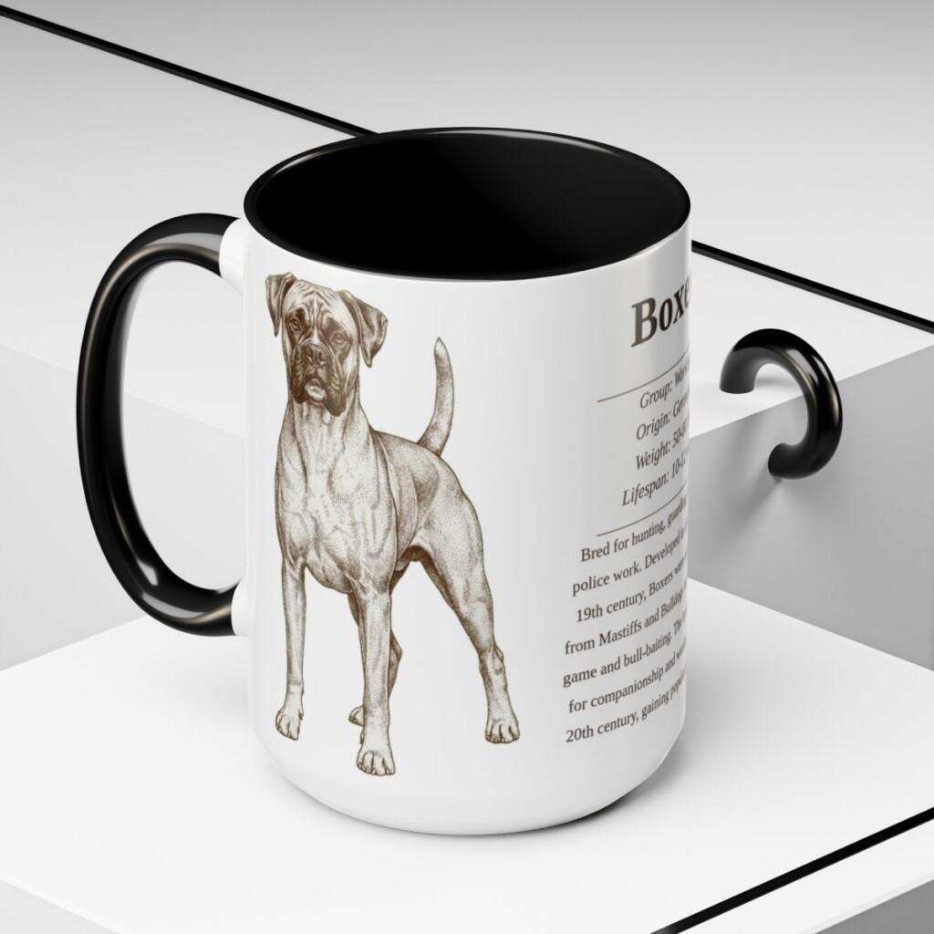 15oz boxer mug, Black