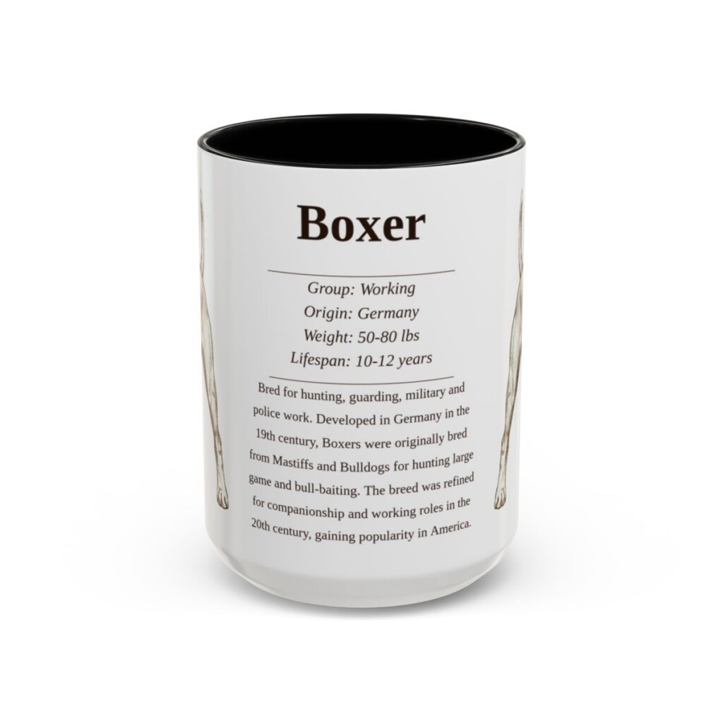 15oz boxer mug, Black