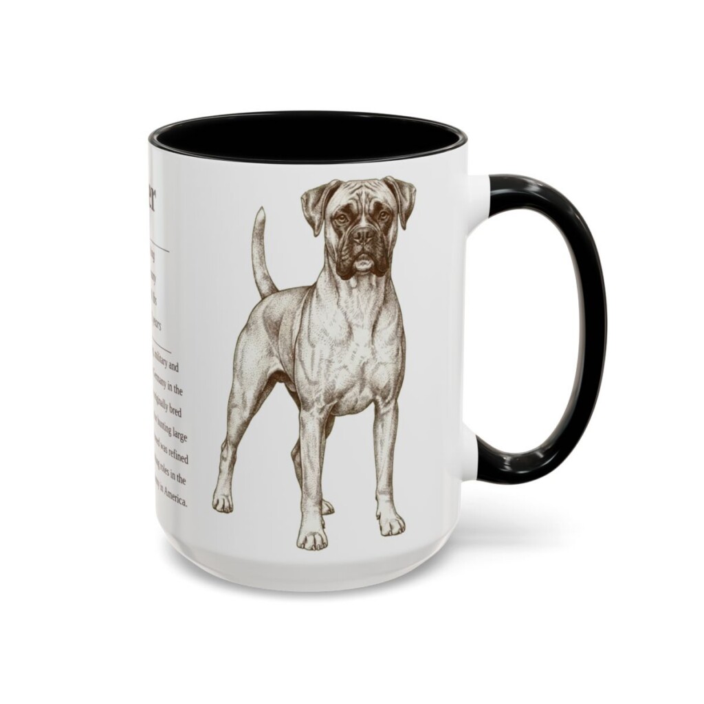 15oz boxer mug, Black