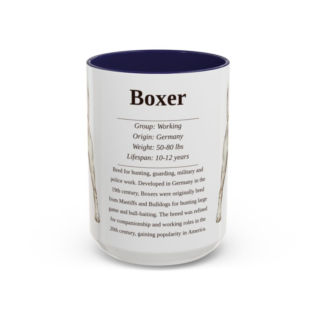 15oz boxer mug, Navy