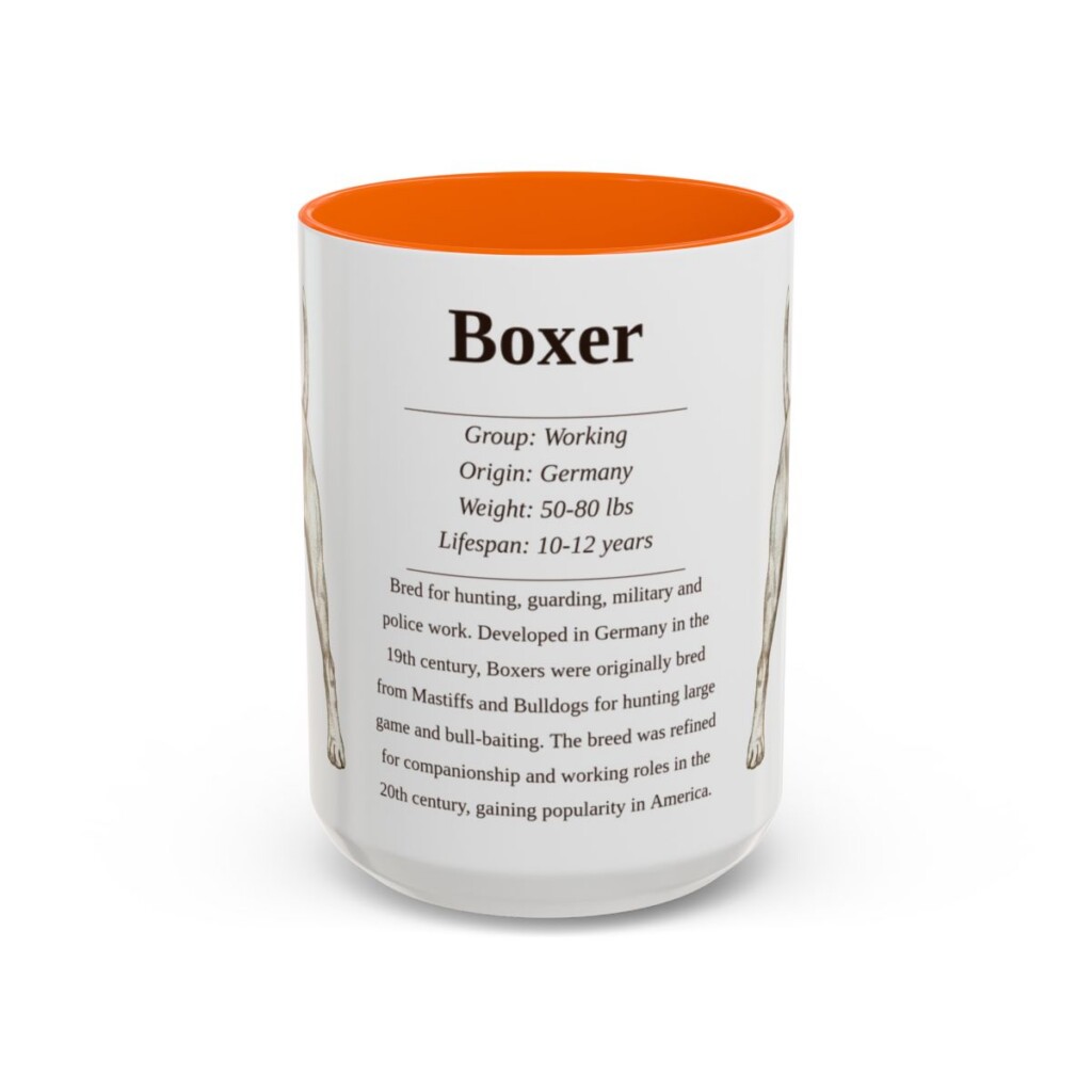 15oz boxer mug, Orange