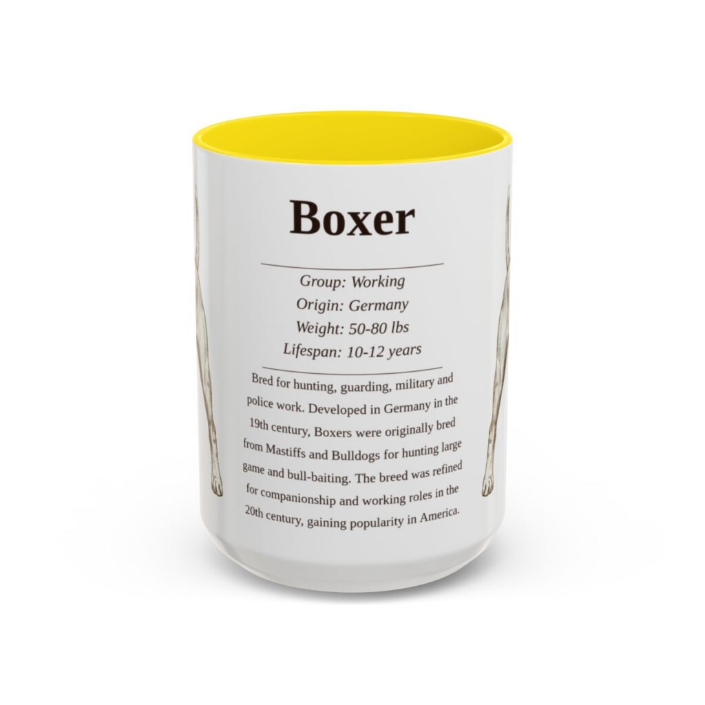 15oz boxer mug, Yellow