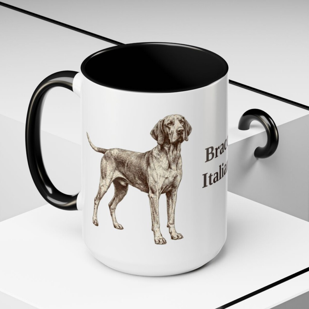 15oz-bracco-italiano-mug-black-context-2 15oz Bracco Italiano Mug, Black, lifestyle photo