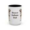 15oz Bracco Italiano Dog Dad Mug, Black, front view