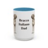 15oz Bracco Italiano Dog Dad Mug, Light Blue, front view
