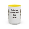 15oz Funny Bracco Italiano Mug, Yellow, front view