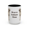 15oz-bracco-italiano-mug-mom-black-front 15oz Bracco Italiano Dog Mom Mug, Black, front view