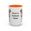 15oz-bracco-italiano-mug-mom-orange 15oz Bracco Italiano Dog Mom Mug, Orange, front view