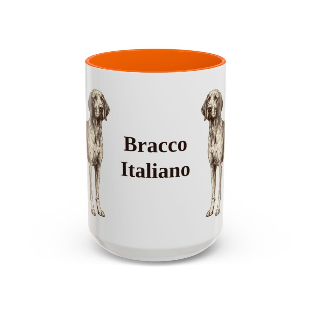 15oz-bracco-italiano-mug-orange 15oz Bracco Italiano Mug, Orange, front view