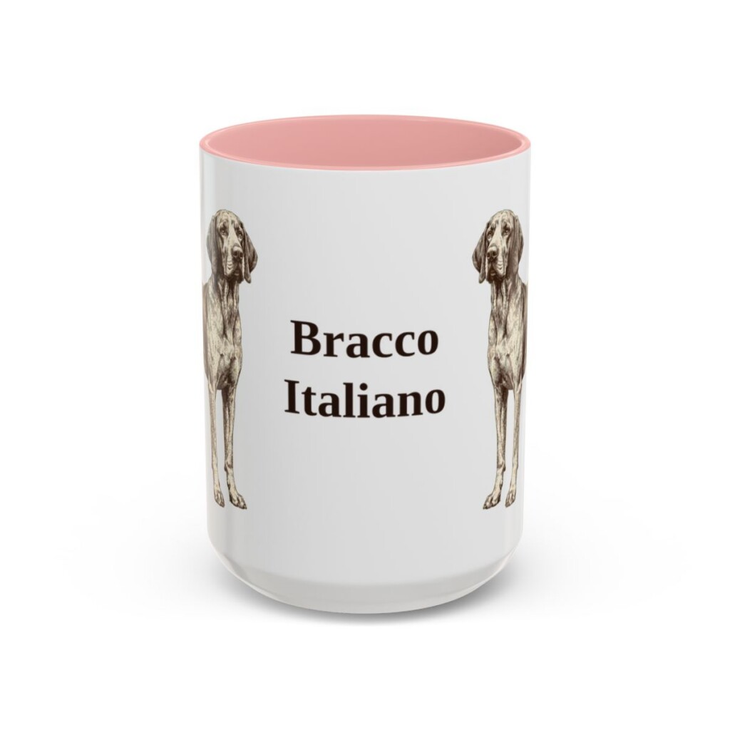 15oz-bracco-italiano-mug-pink 15oz Bracco Italiano Mug, Pink, front view