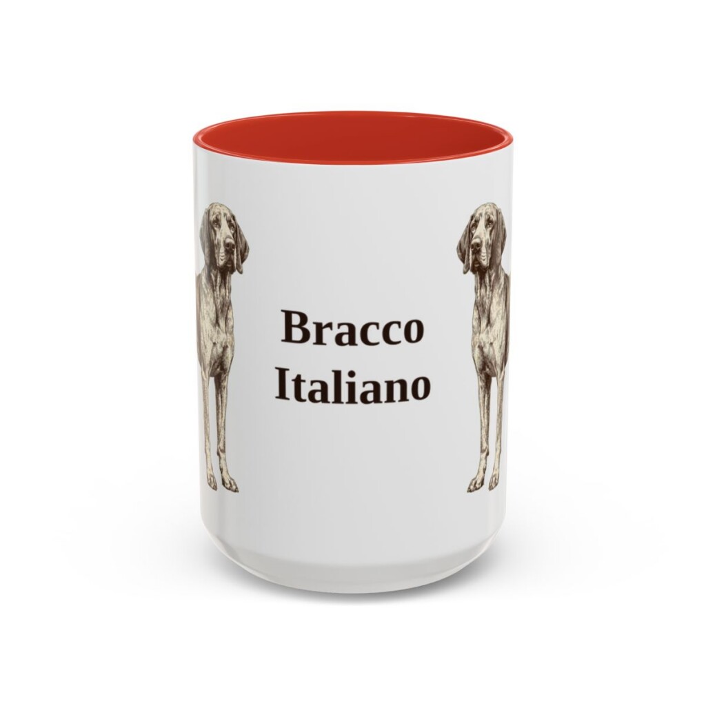 15oz-bracco-italiano-mug-red 15oz Bracco Italiano Mug, Red, front view