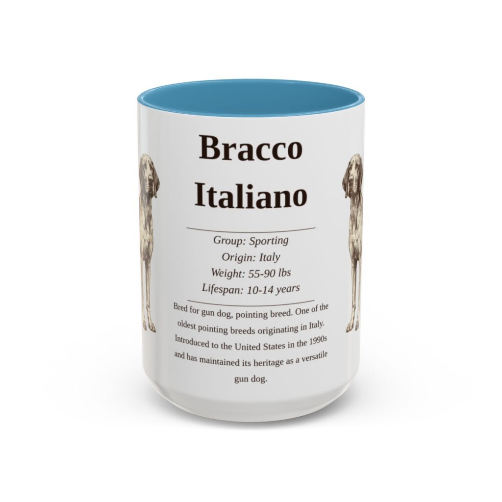 15oz bracco italiano mug, Light Blue