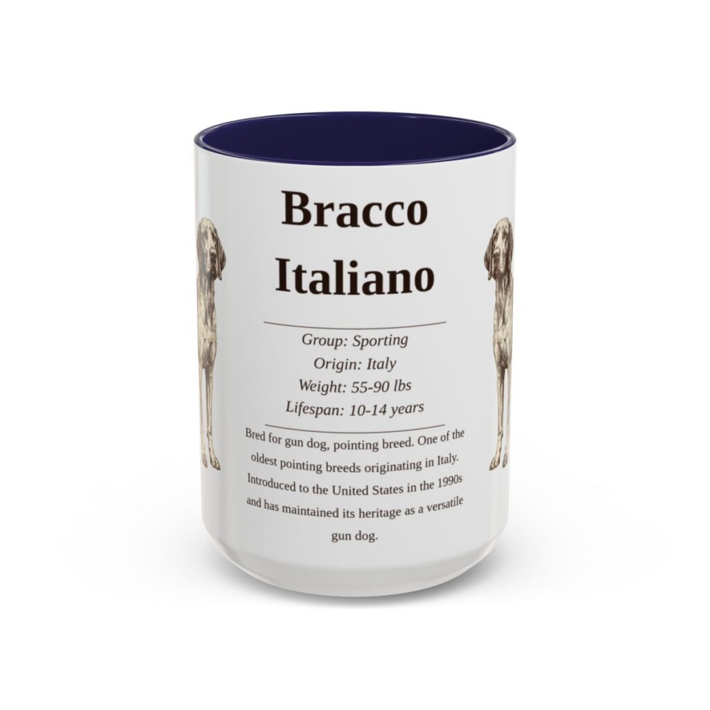 15oz bracco italiano mug, Navy