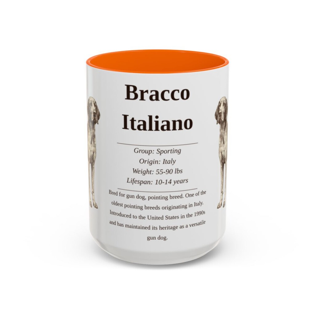 15oz bracco italiano mug, Orange