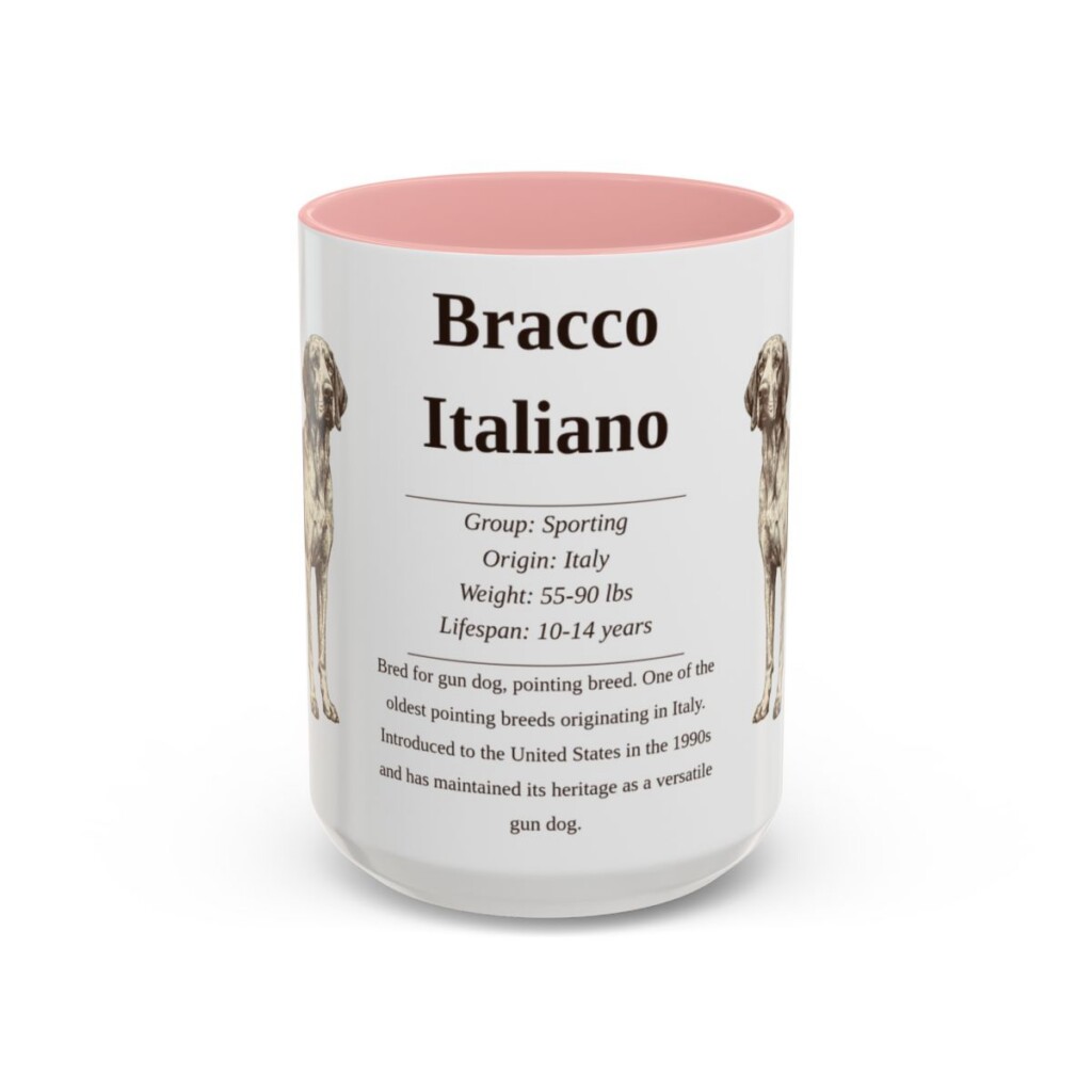 15oz bracco italiano mug, Pink