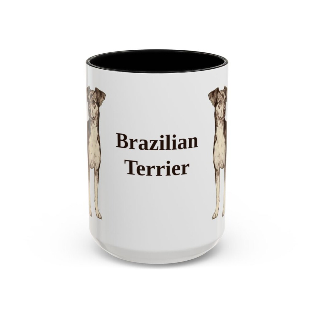 15oz Brazilian Terrier Mug, Black, front view